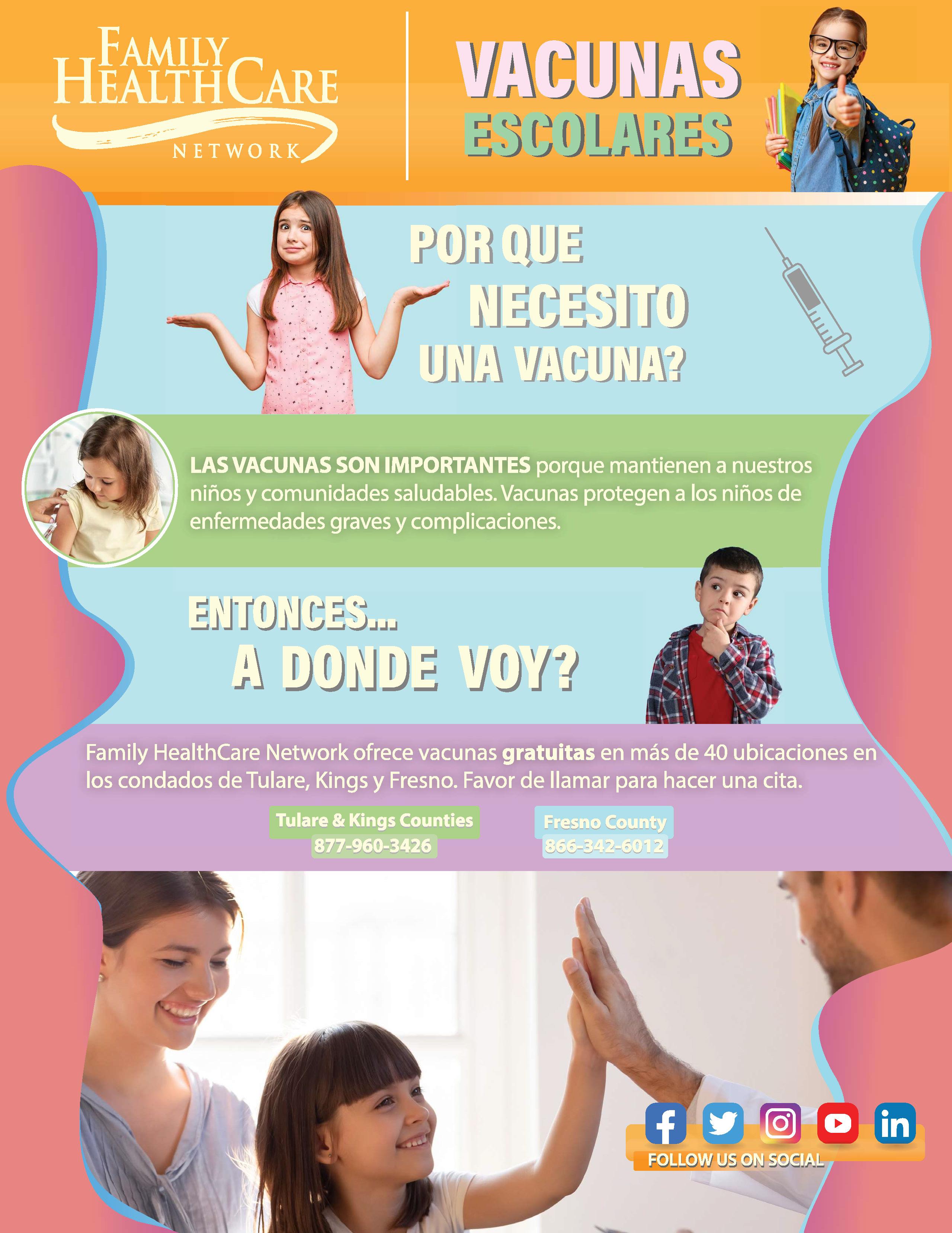 Vaccination flyer Spanish